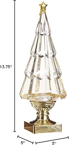 Miniatura 4 de Sparkle Goldtone - Figura decorativa de acrílico para mesa de árbol de Navidad iluminado, 13.75 pulgadas