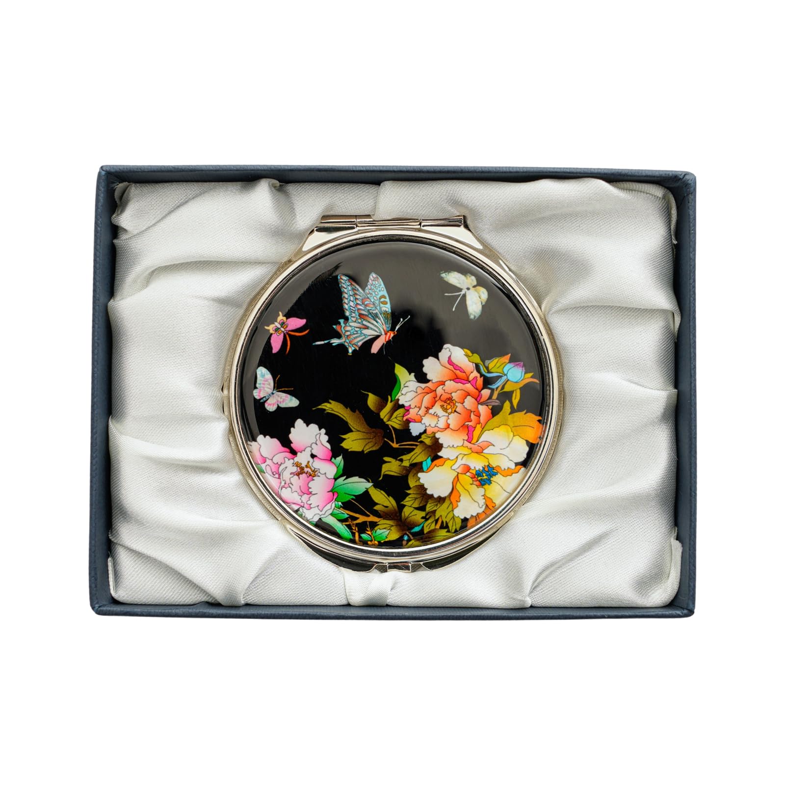 February Mountain Mother of Pearl Dual Magnification Compact Mirror – Gifts for Women, Mom, and Sister – Unique Birthday, Christmas Idea – Elegant and Travel-Friendly