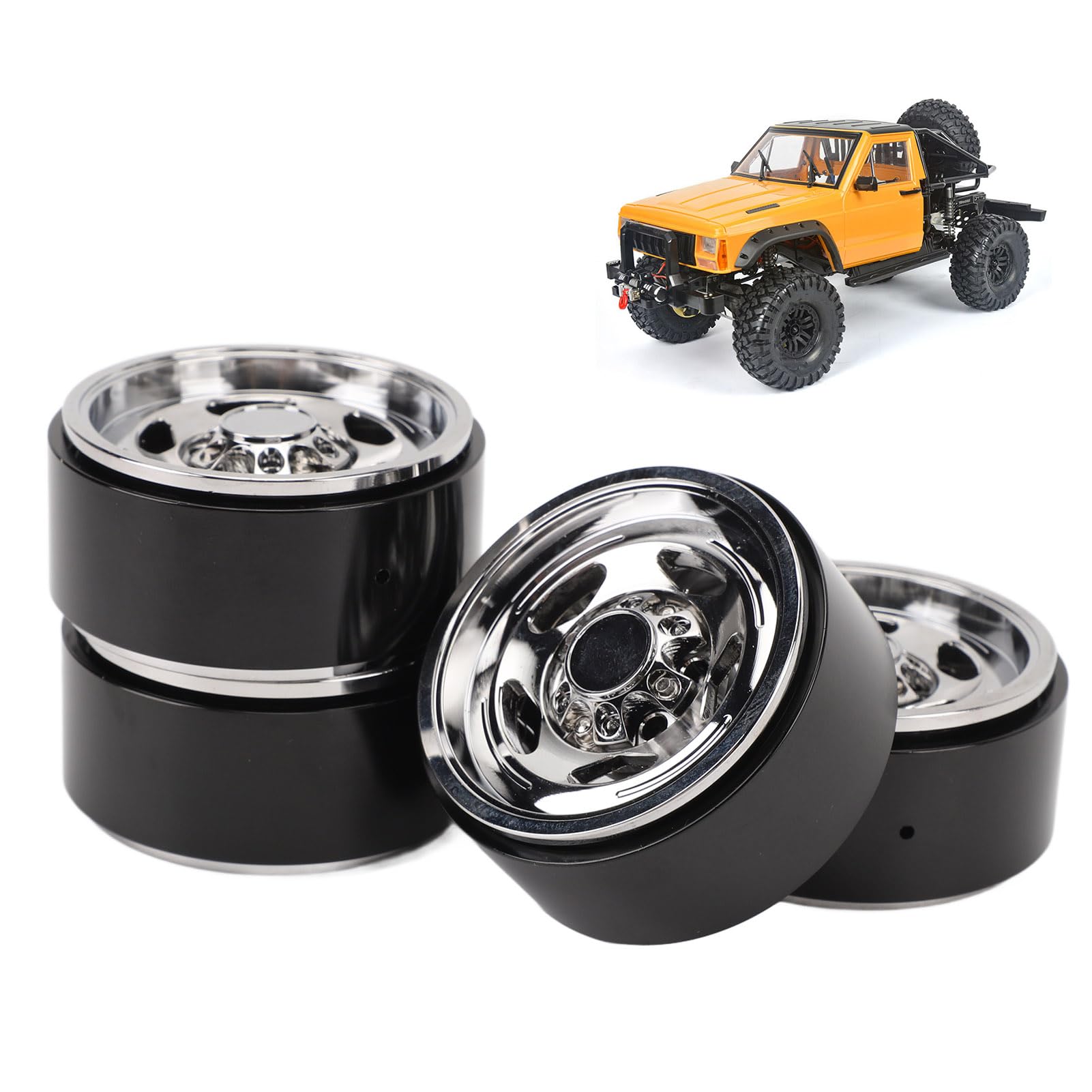 Obręcze kół RC, 1,9-calowe Lekkie Aluminiowe Koła z 5 Szprychami z Koralikami, Lustrzane Koła do Osi Samochodu Gąsienicowego RC w Skali 1:10 SCX10, SCX10 II, SCX10 III i D90