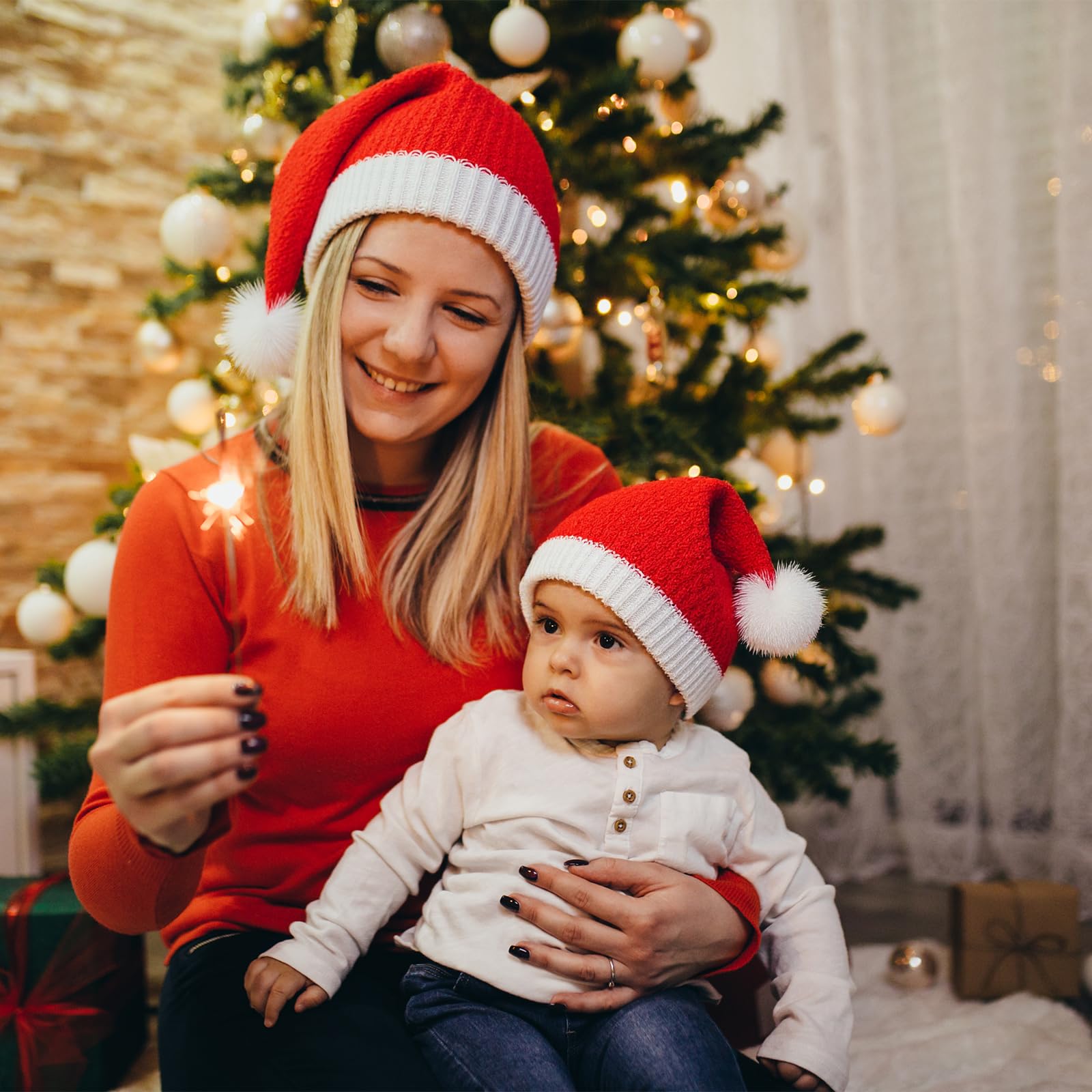 KIKAWORD 2 PCS Knitted Santa Hat - Image 3