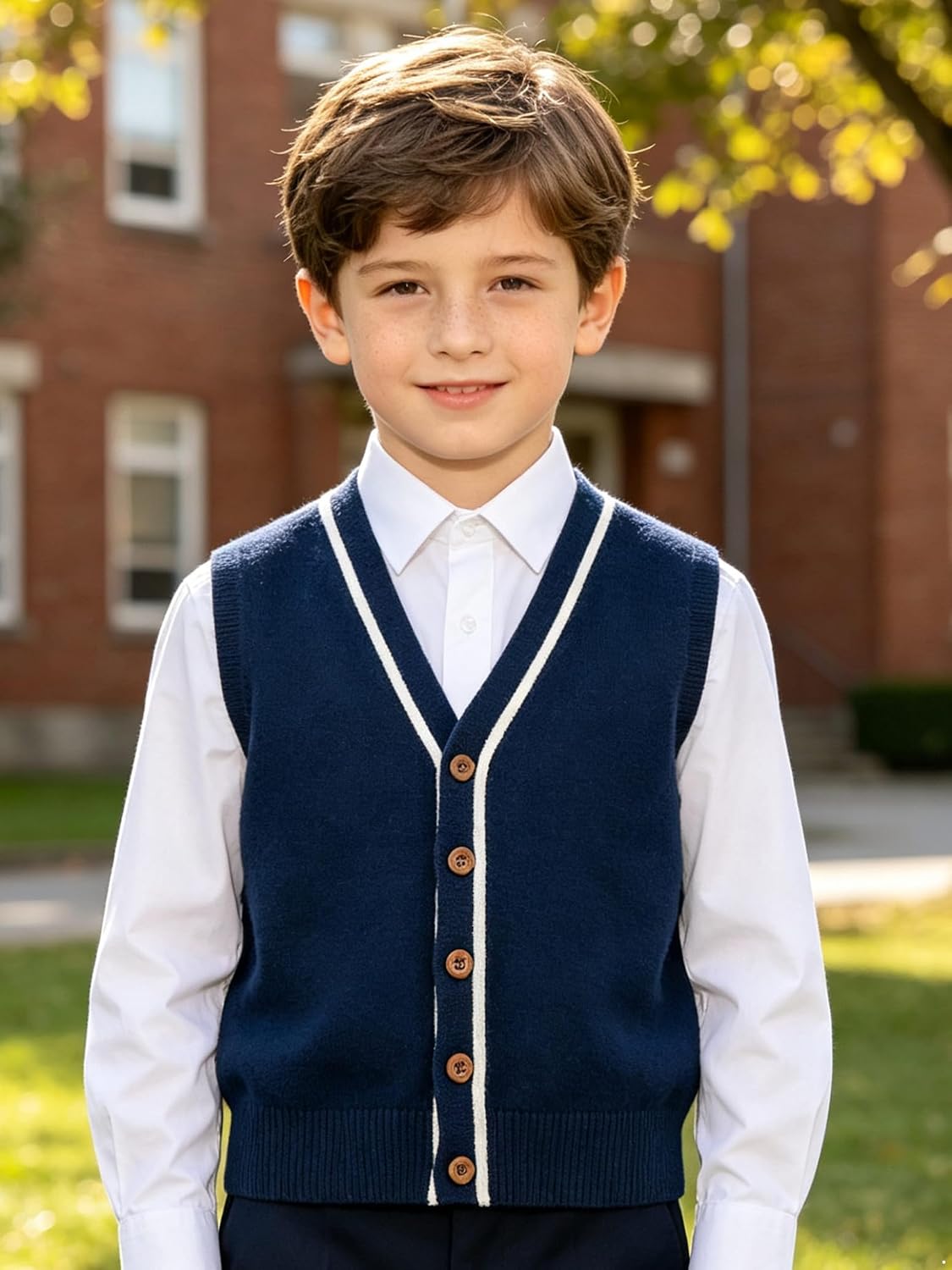 Loyan Boys Kids School Uniform Vest Sweaters Bolero