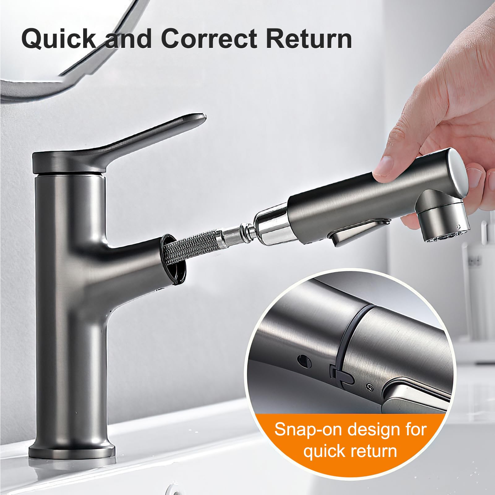 Ausziehbare Waschtischarmatur Mit 2 Sprühmodi - Kupfer Armatur Für Bad & Küche