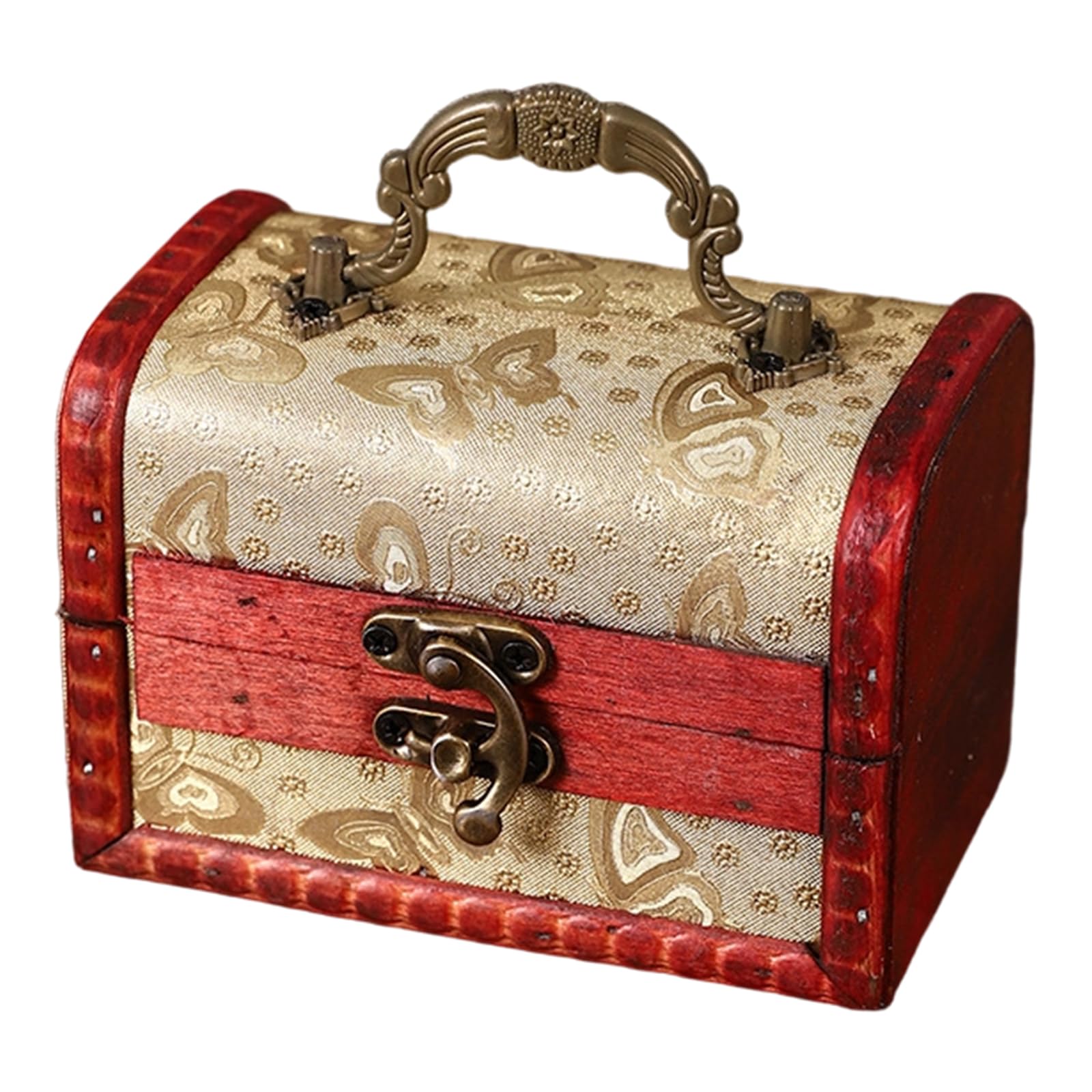 HDOYTXXM European Wood Storage Chest Featuring Metal for Secure Storage of Valuables and Decorative Home Accent Decorative Box