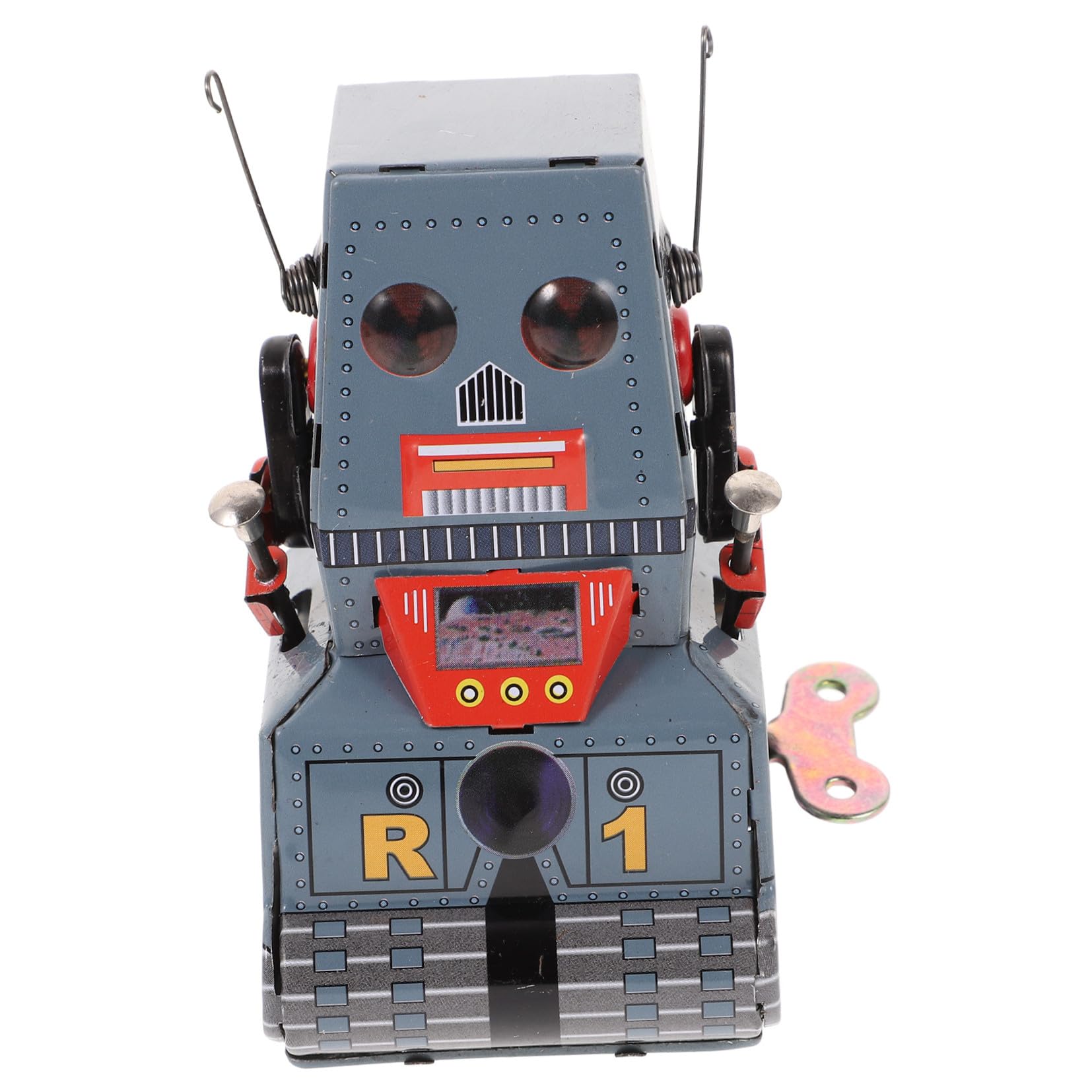 WOONEKY Robot Clásico De Cuerda Juguete De Hojalata Robot De Juguete Antiguo Niño Navidad Estatua