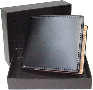 Amazon | [ベルクート] ブラック 二つ折り財布 本革 馬革 レザー 短