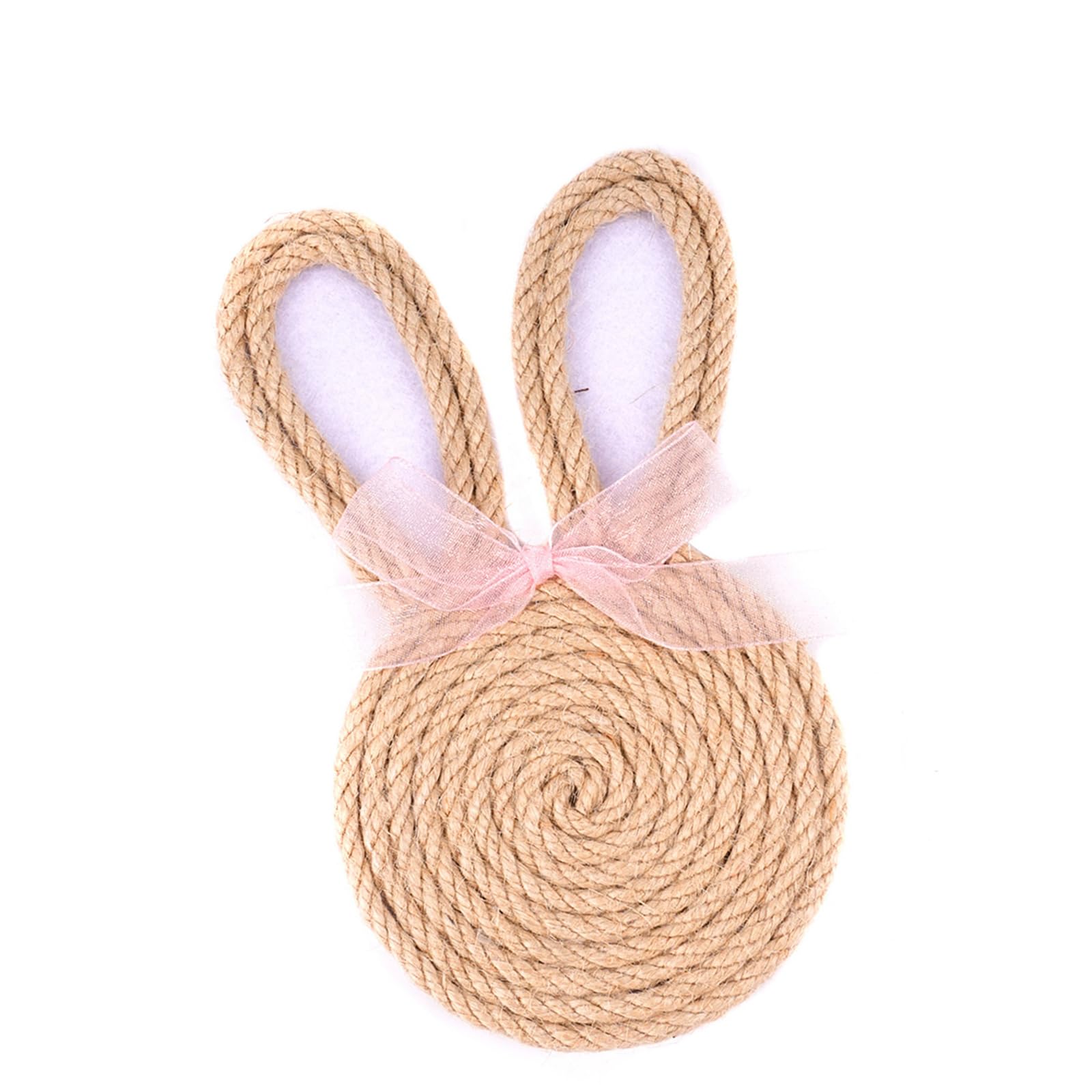 Osniyaw B Unique Easter Themed Coasters Woven Rope Non Woven Fabric Rabbit Shape Drink Coaster Gift For Housewarming Or Party Woven Rope Placemat