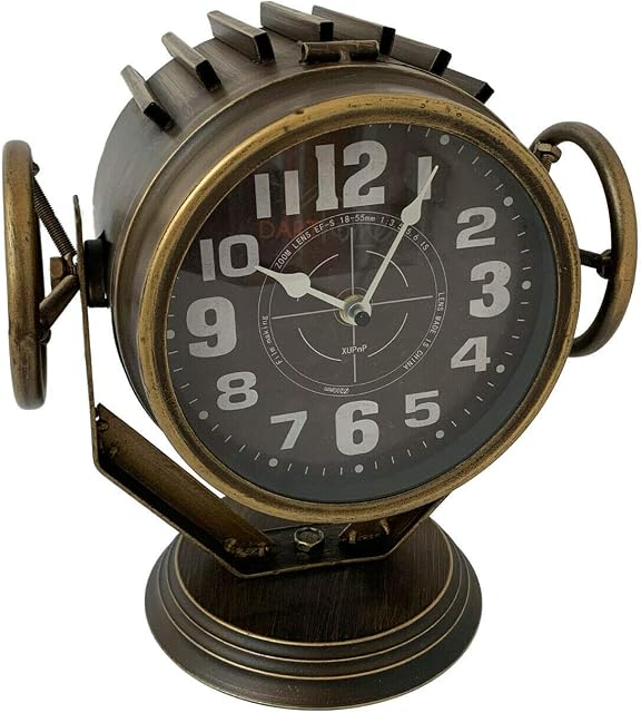 Darthome Ltd Vintage Retro Industrial Metal Home Office Searchlight Table Desk Mantle Clock