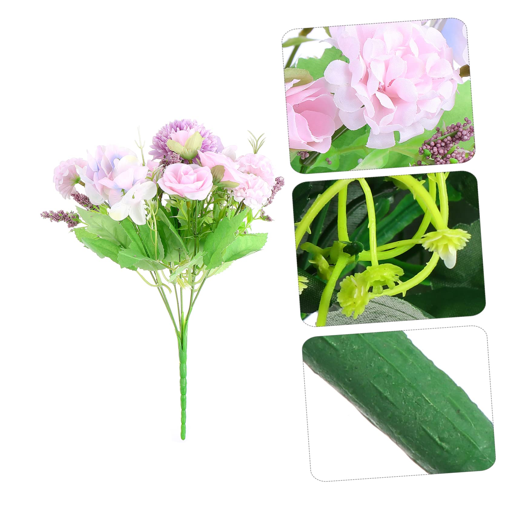 Ciieeo 2 Uds Ramo De Simulación De Boda Mechones De Flores Artificiales Decoración Nórdica Decoraciones para El Hogar Decoración De Boda Ramo De Novia Jarrón Rosa Tela De Seda