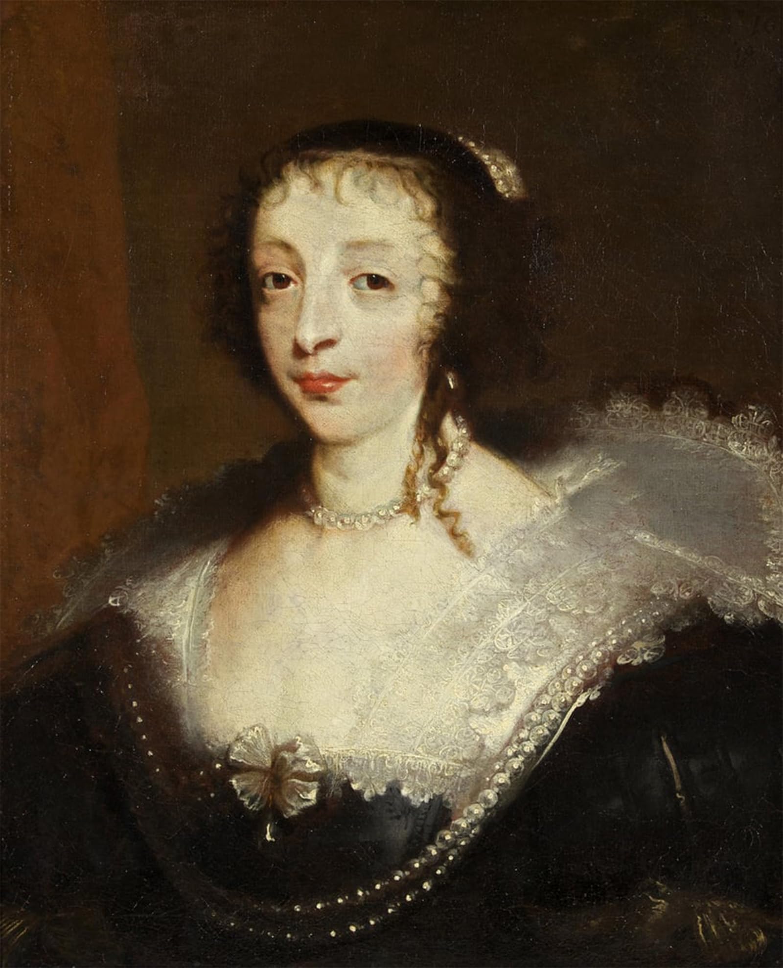 POSTERIIk Vintage Classic Picture Landscape Artwork Henrietta Maria Queen of Charles I by Van Dyck Portrait Canvas Painting for Office Home Decor 60x90cm
