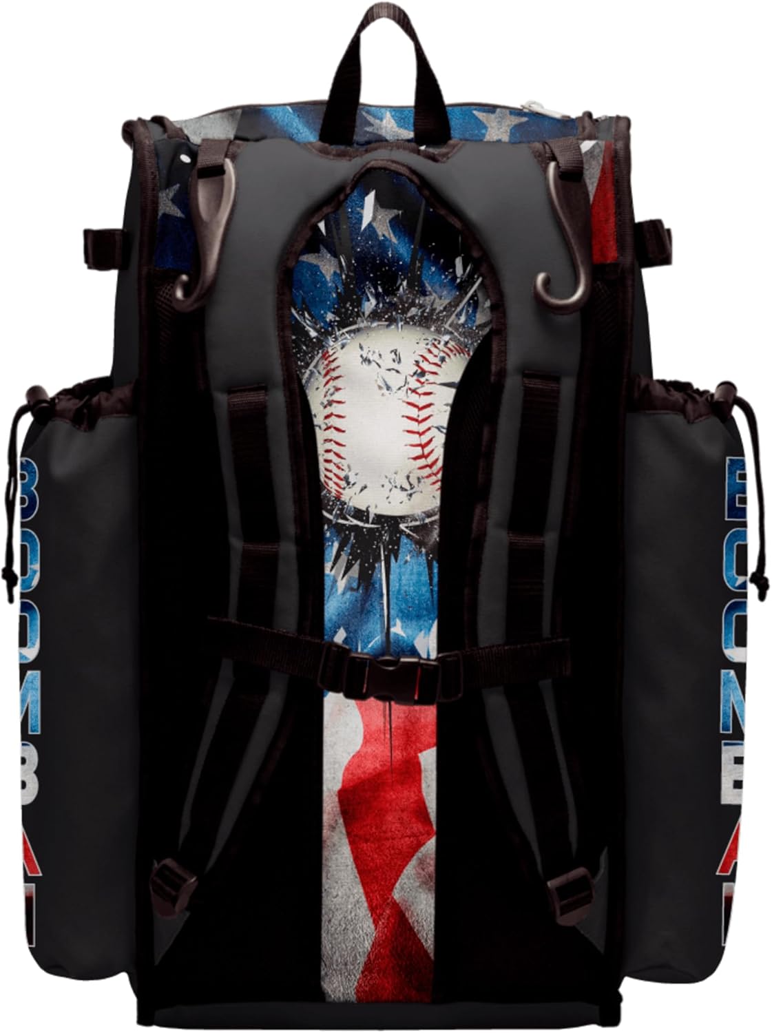 Boombah Superpack Bat Bag - Backpack Version (no wheels) - Holds 4 Bats - USA Baseball Grand Slam Black/Red/White