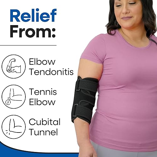 Miniatura 2 de Codera para tendinitis de codo Soporte de túnel cubital para dormir Soporte de brazo y manga de compresión inmovilizadora para alivio del dolor