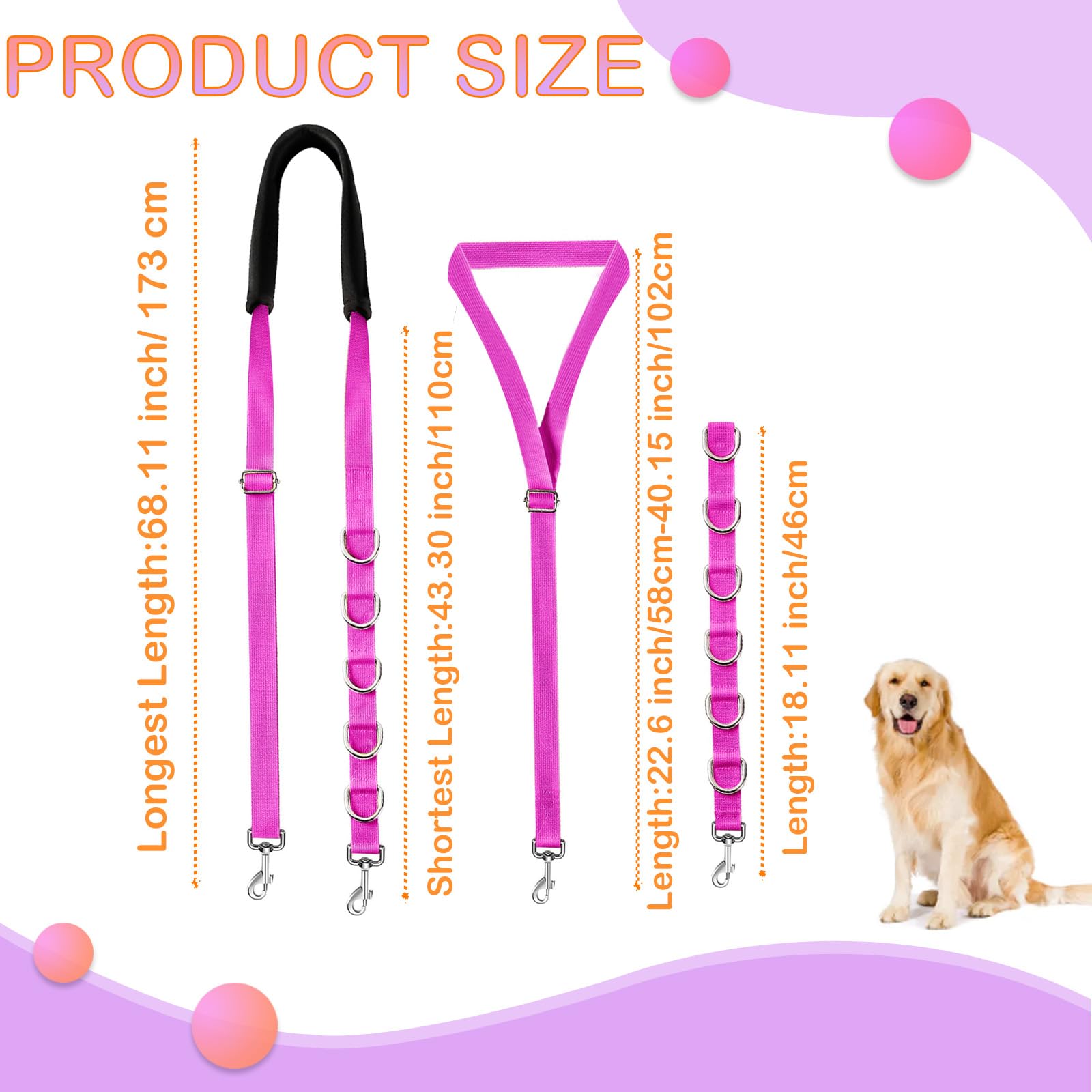 CUTEABC Verlängerungsgurt Für Hundepflege – 2 Stück, Verstellbare & Wasserdichte Schlaufen, Sichere Fixierung Beim Trimmen