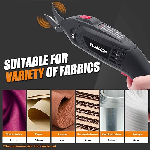 Vista 3 de FUJIWARA Tijeras eléctricas, 2 baterías de litio extraíbles y 2 cuchillas de corte, herramienta de corte inalámbrica para Negro