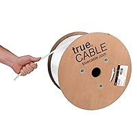 Vista 1 de TRUE CABLE Ethernet a granel Cat6 Direct Burial, relleno de gel, sin blindaje, 1000 pies, blanco, chaqueta OSP para exteriores, impermeable