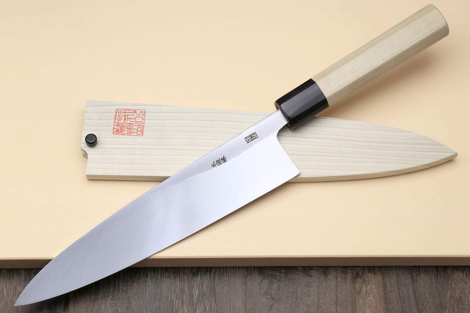 Yoshihiro Hongasumi Blue Steel Mioroshi Filet Sushi Sashimi Japanese Knife Magnolia Handle (8.25"/210mm)