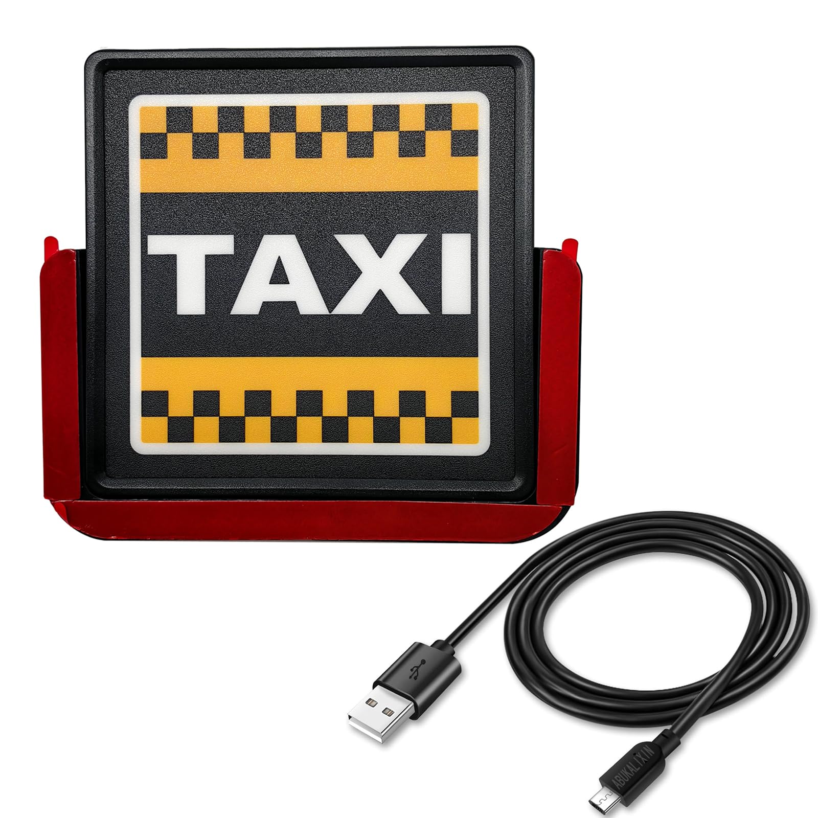 TAXI SIGN - Calcomanías de señal de coche con luz LED brillante para servicio de entrega de alimentos recargable extraíble con soporte de montaje y funcionamiento inalámbrico de 12 horas
