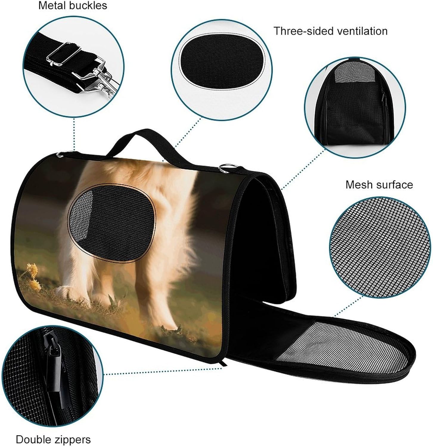 Pet Handbags, Golden Retriever Dog Printed Pet Handbags,folding Pet Bags,new Pet Handbags,universal Pet Handbags, 45X26X23.5cm