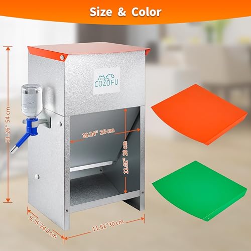 Miniatura 6 de Comedero automático para perros alimentado por gravedad con cuenco de agua, estación de alimentos de acero galvanizado para interiores y exteriores,