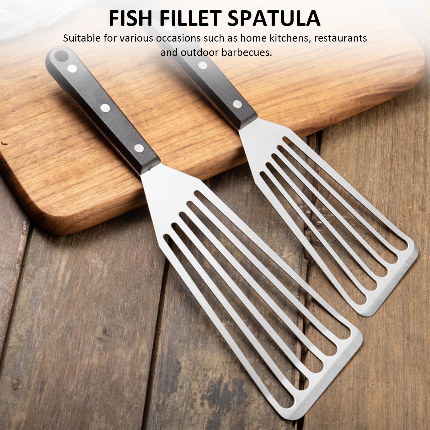 2 Pieces Spatula, 2 Pieces Hook, 1 Piece Fork, Metal Spatula, Metal Spatula, Fish Fillet Spatula, Spatula, Egg Turning Spatula, Steak Clamp Spatula, Steak Spatula - Image 4