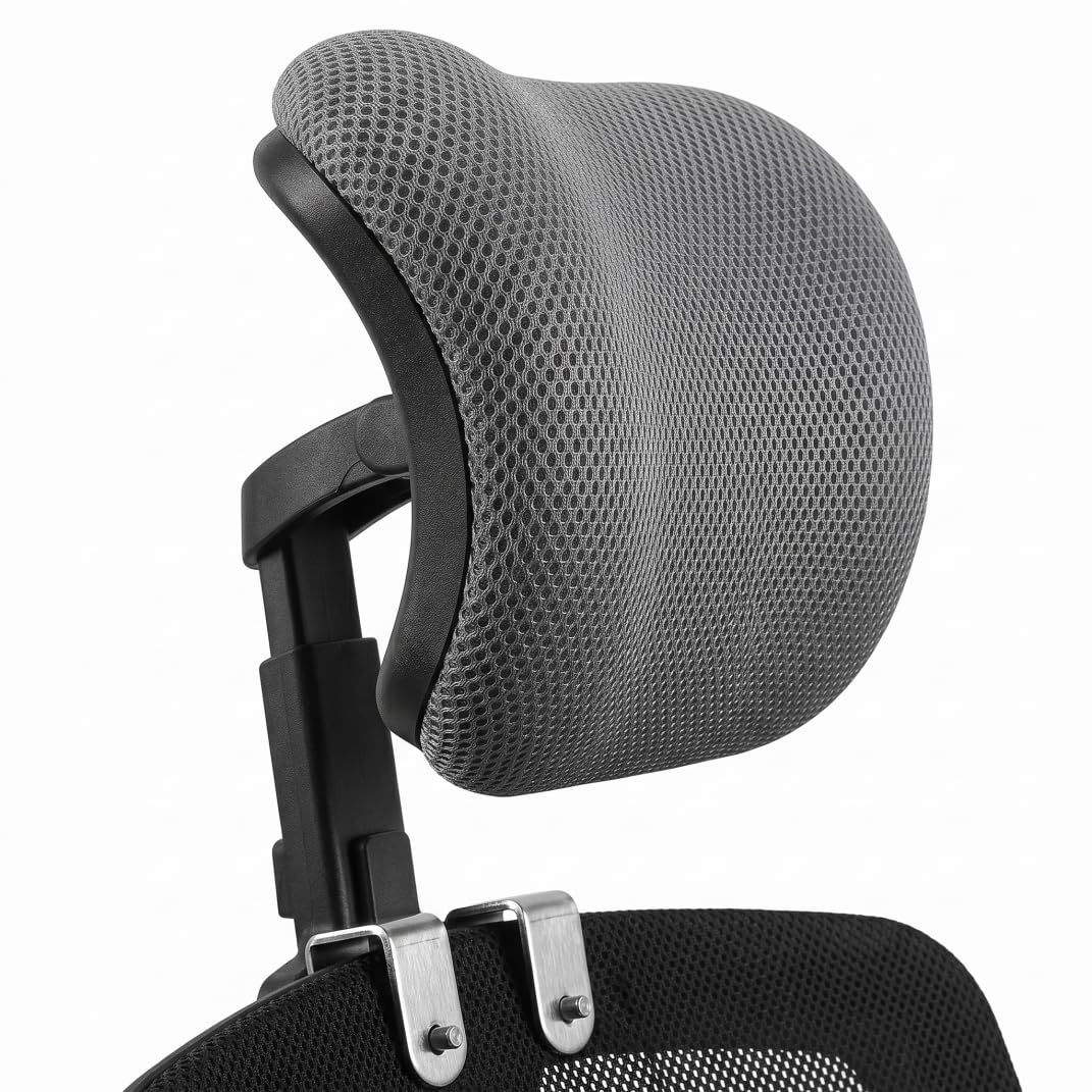 Xoeryoy Office Chair Headrest Attachment, Breathable Office Chair Headrest No-Drill Adjustable Neck Support for Women Men, S ;1