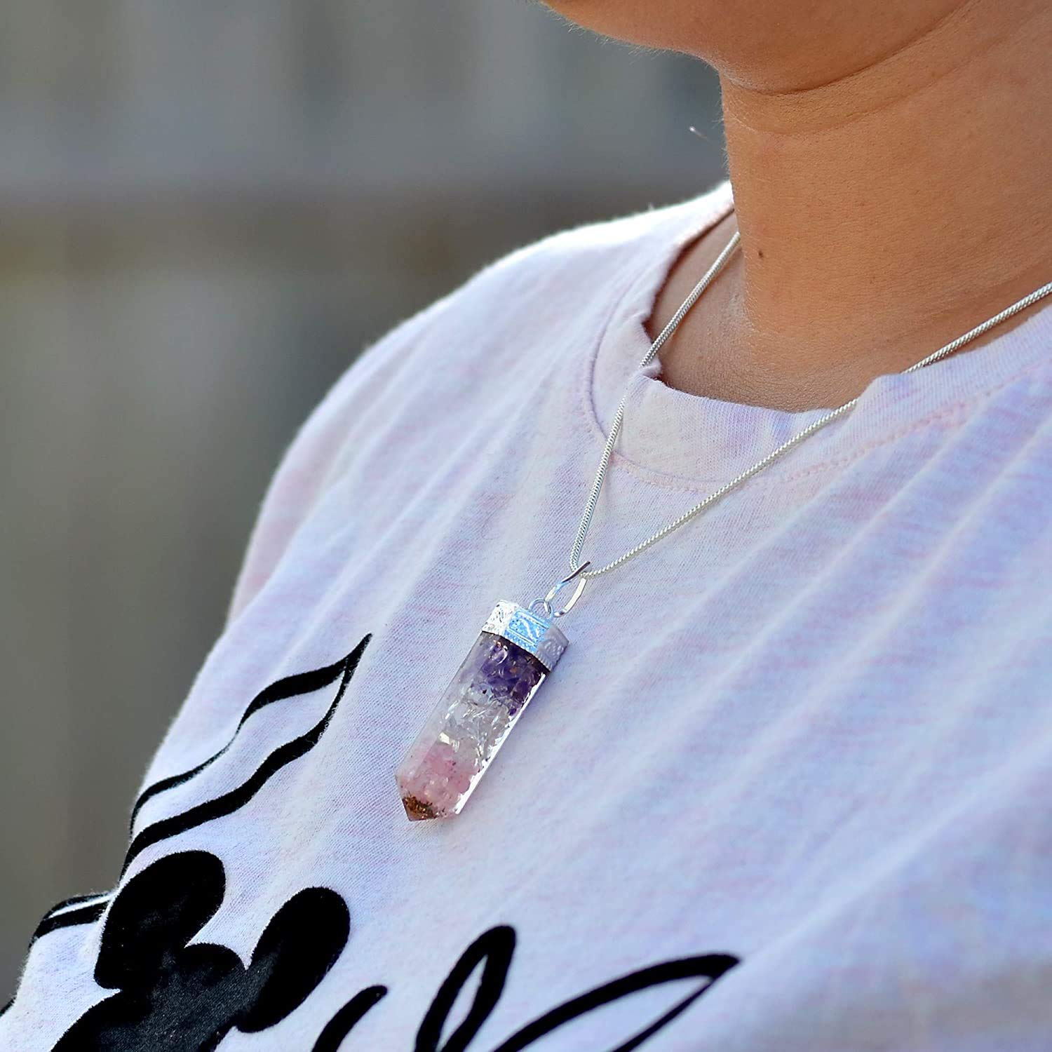 AvicraftsOrgone Pendant- RCA Orgone Bullet Pendant Necklace for Protection- Orgone Energy Band with healing Crystals