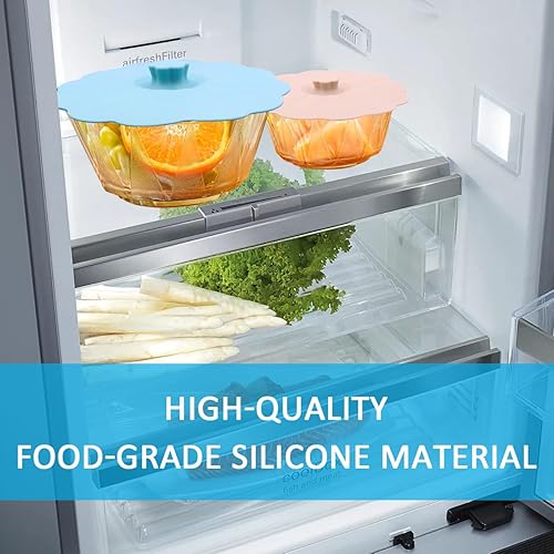 Miniatura 3 de Paquete de 10 tapas de silicona para tazones de silicona para microondas, 5 tamaños, tapas reutilizables resistentes al calor, para tazas, cuencos,