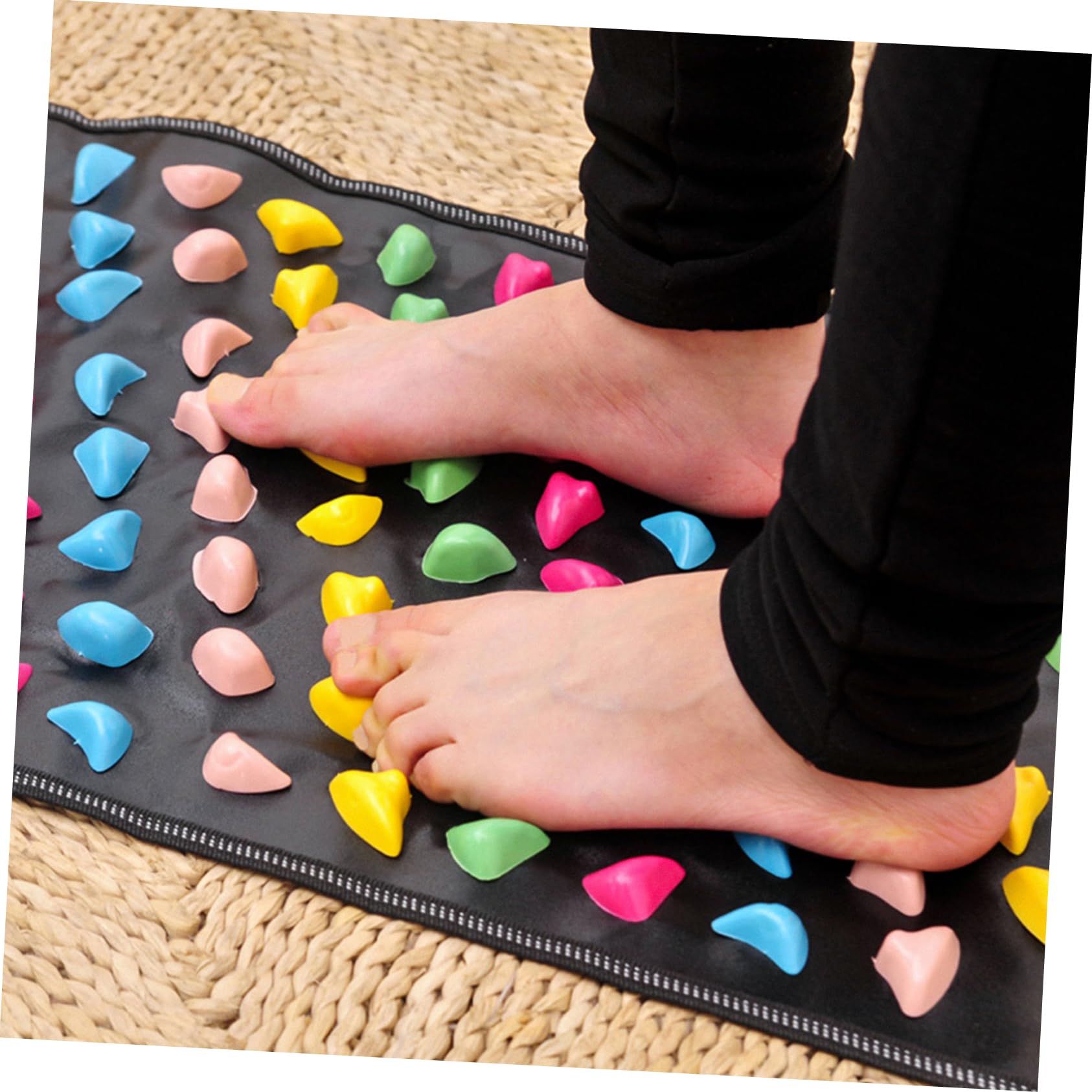 Akupressur Fußmatte 175x35cm aus Leder und PP für Fußmassage
