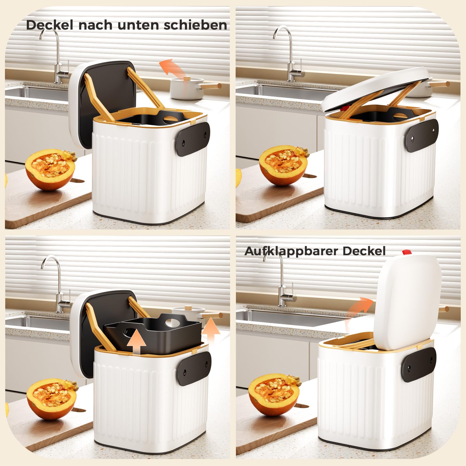 Kleine compostemmer voor in de keuken - hangende bio-afvalemmer voor
