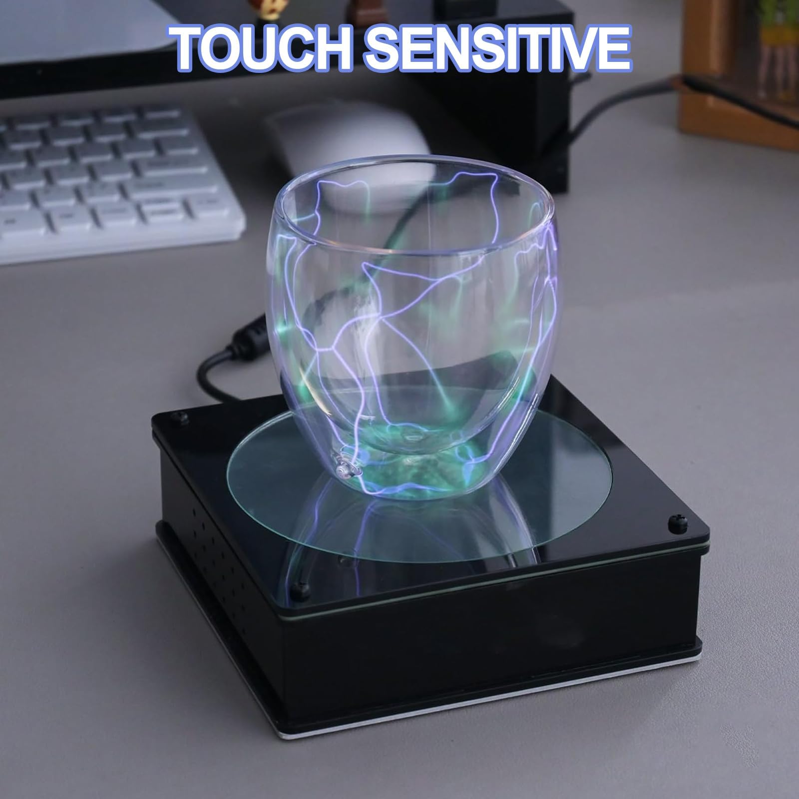 Lampada a sfera al plasma, luce elettrica sensibile al tocco, decorazione educativa scientifica per feste, idea regalo unica per gli appassionati di scienza, illuminazione di segnale all'aperto