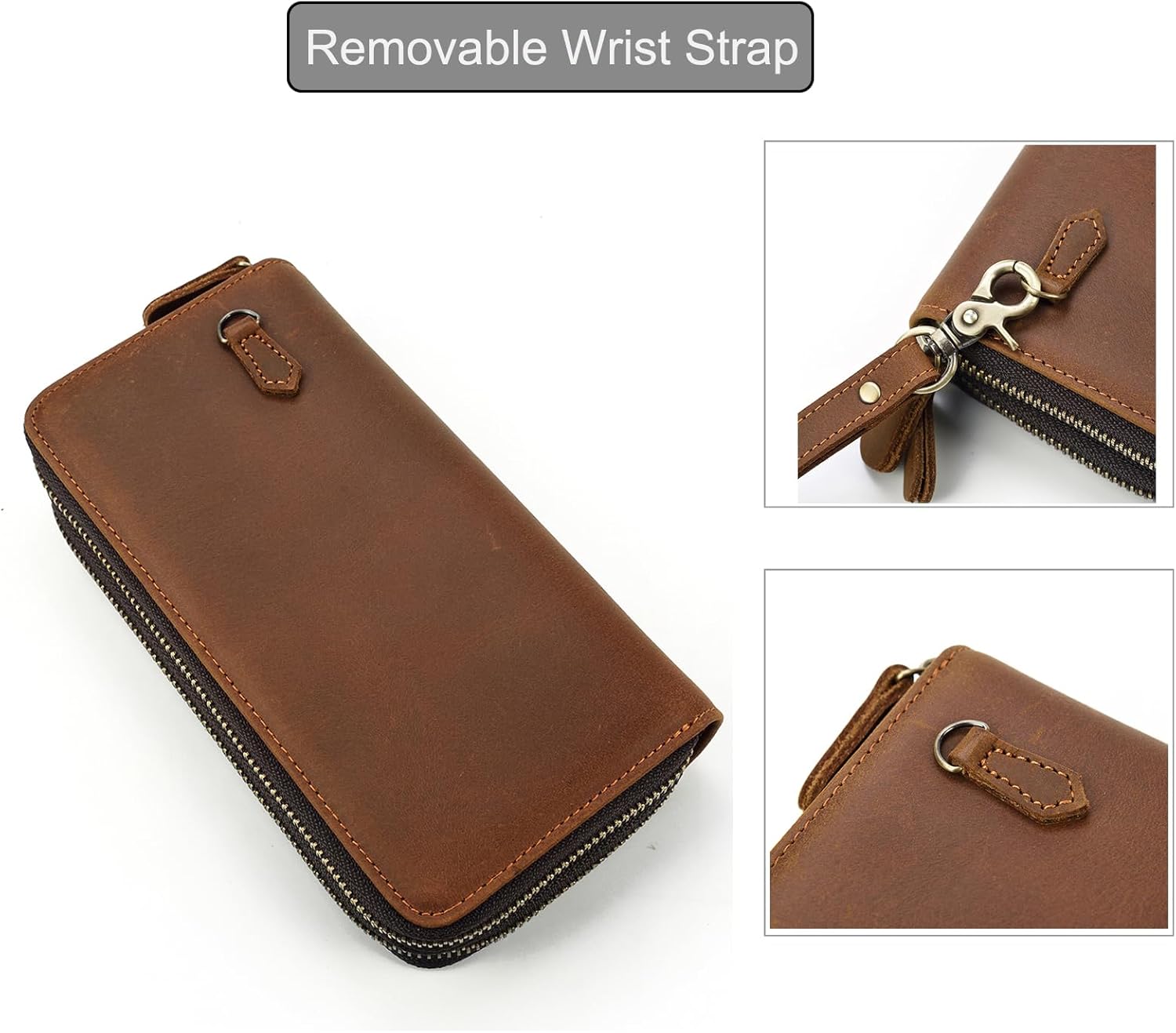 LUUFAN Genuine Leather Long Wallet for Men, Large Capacity Purse Clutch Bag Handbag Checkbook Cash Credit Cards Phone Holder | Large Capacity, Purse, Clutch Bag, Handbag, Checkbook, Cash