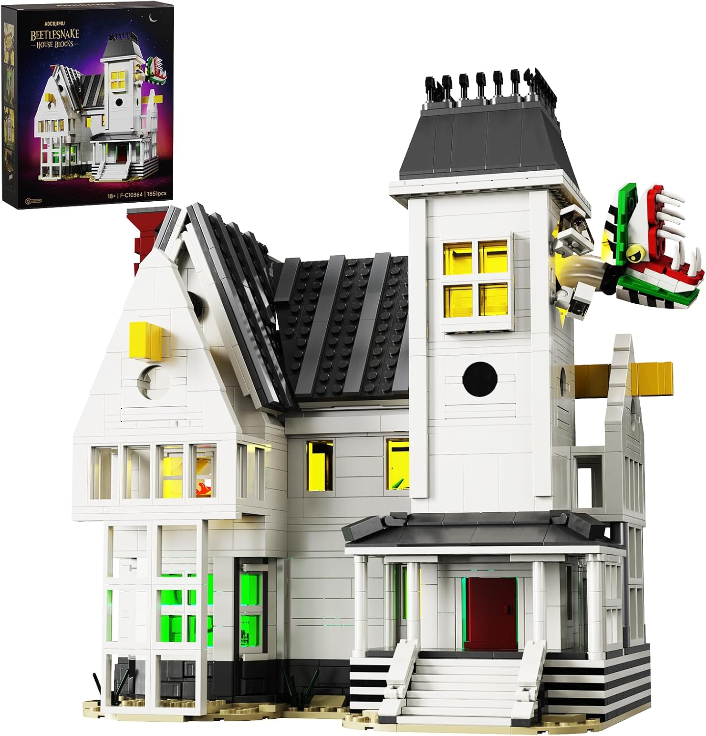 Beetle House Halloween Building Blocks Set, Betelgeuse Sandworm Monster Horror Movie Toys Compatible with Lego, Birthday Decor Collectible Gift for Film Fans 18+ Adult