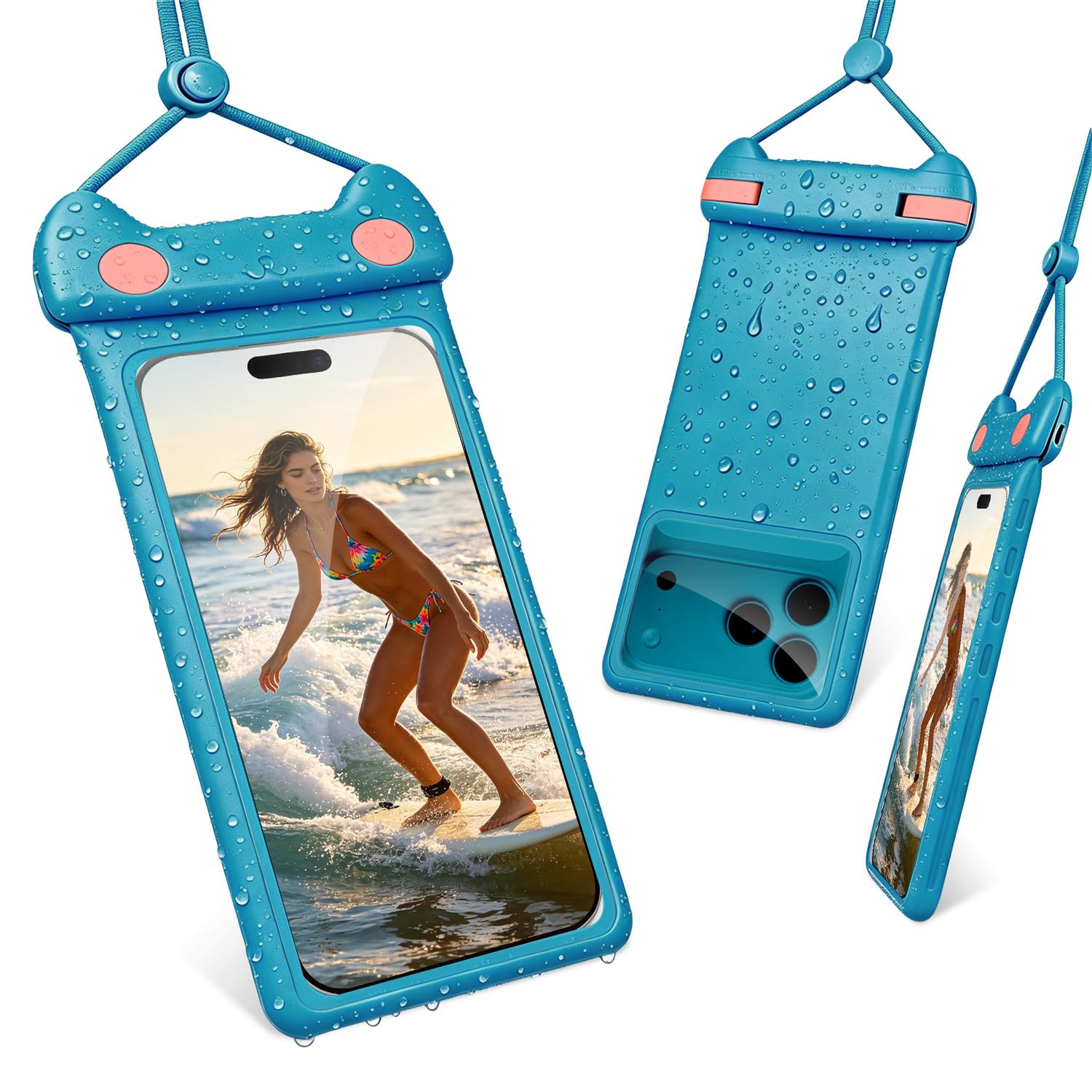 wellhouse 3D Waterproof Phone Pouch with Lanyard,Premium TPU100FT Deep Waterproof Phone Case for iPhone 17 16 15 14 13 12 Pro Max XS Samsung,