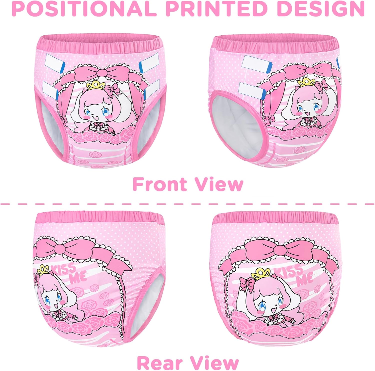 Littleforbig Soft Silky Underwear Comfortable Washable Reusable Adult Training Pants - Little Beauty Pink L - Image 5