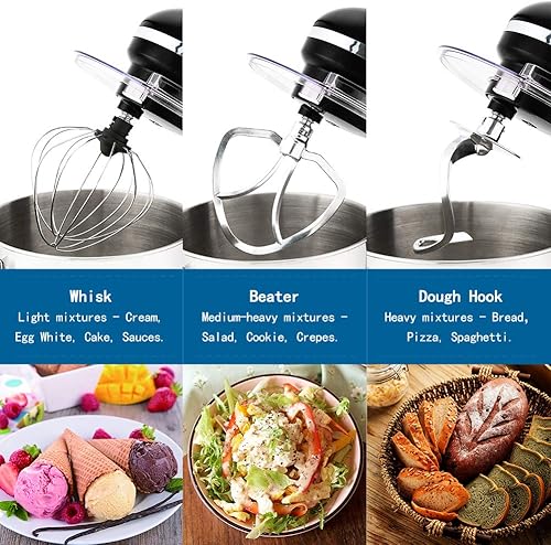 Miniatura 4 de Aucma  Batidora de pie, 7.4 QT batidora de alimentos con cabezal inclinable