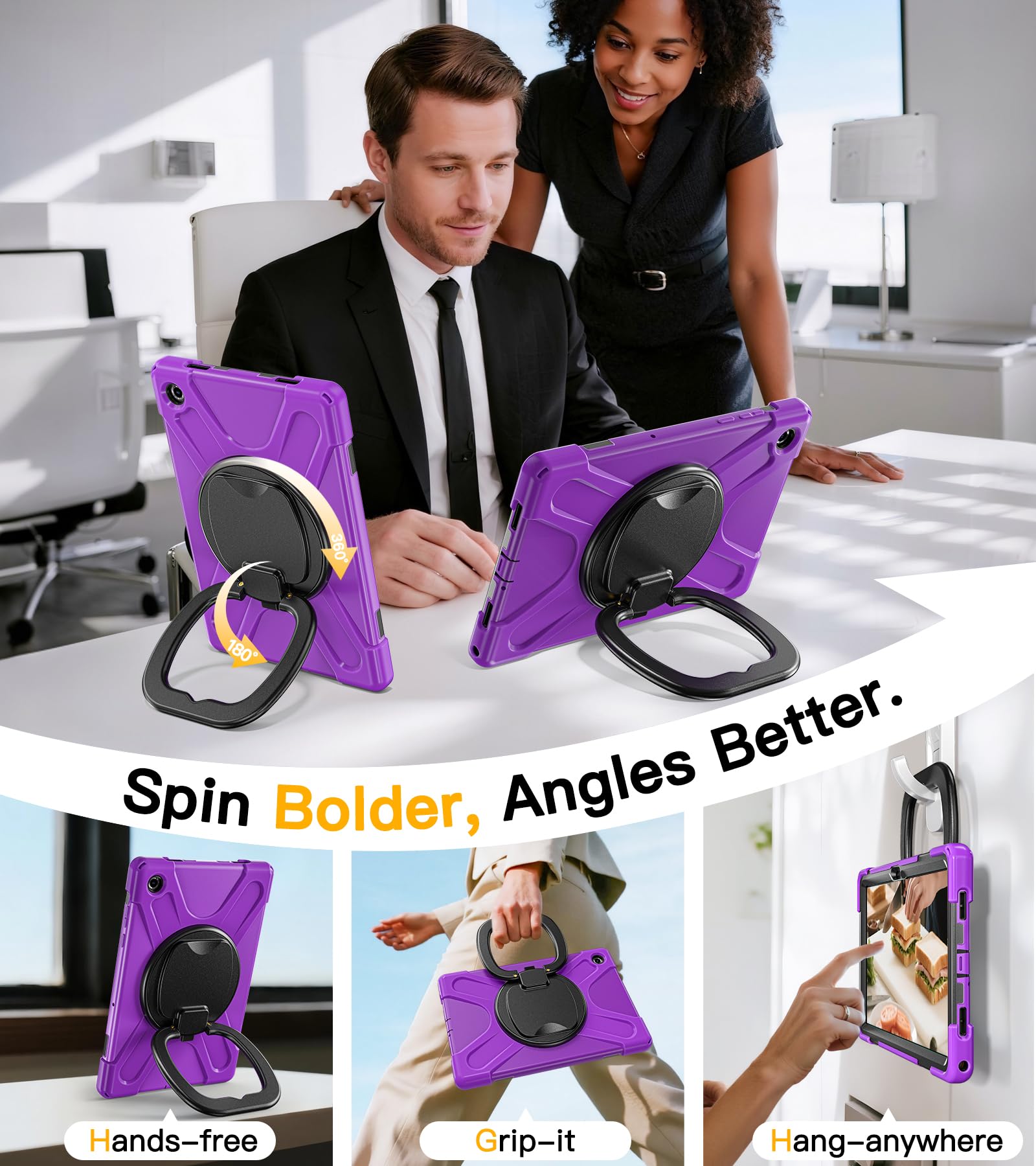 BRAECN Étui pour Samsung Galaxy Tab A11+ Plus - Étui Violet Tab A11+ 2025