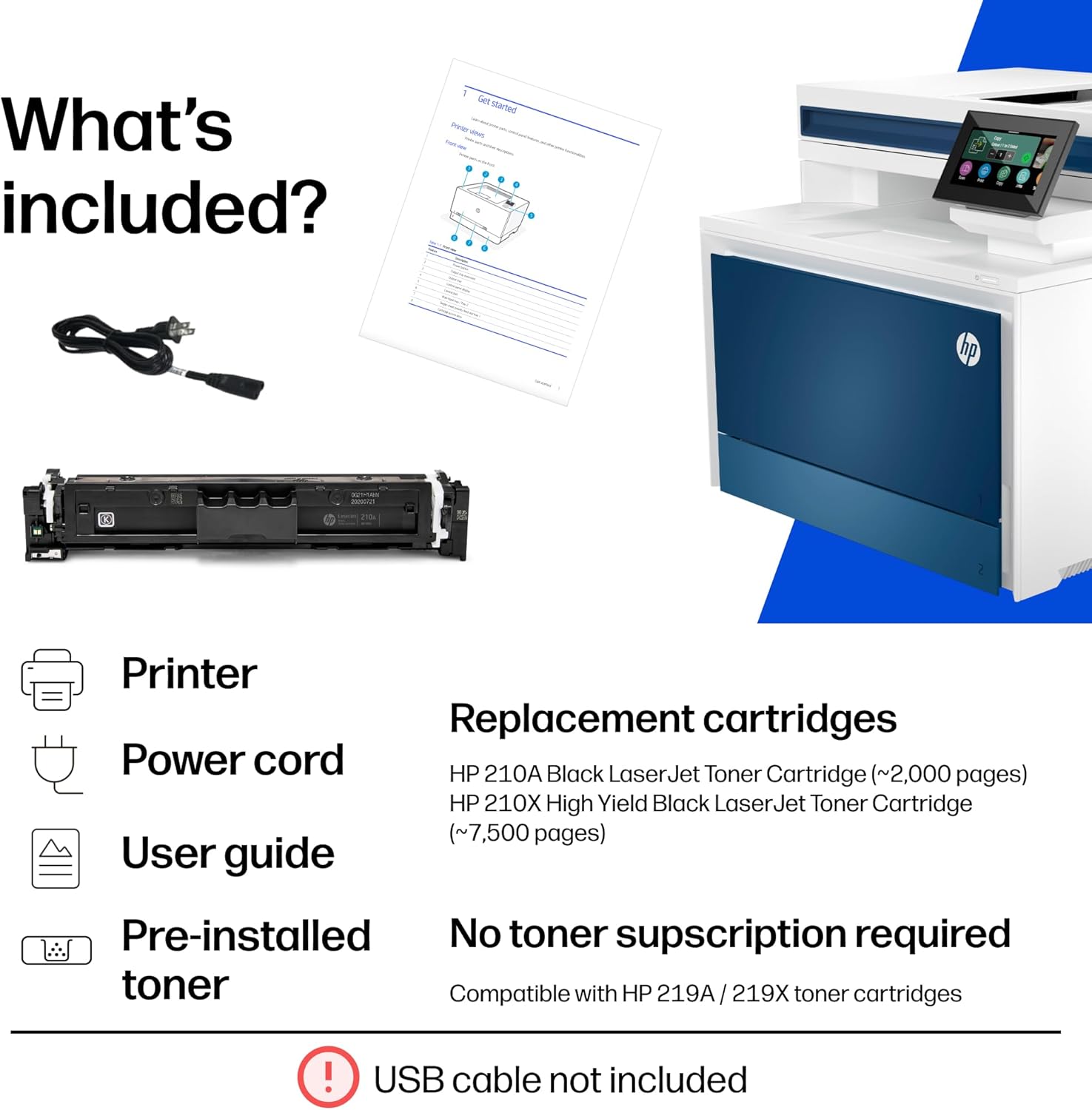 HP Color LaserJet Pro MFP 4301fdn Printer, Print, Scan, Copy, Fax, Fast, Easy Setup, Mobile Printing, Advanced Security, Best-for-Small Teams. Ethernet & USB Only. Not Wireless. 16.6 x 17.1 x 15.1 in.