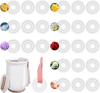 24 PCS Replacement Fragrance Discs,Towel Warmer Fragrance Discs,Household Fragrance Scented Pads Aroma Tablets for Towel Warmer Bucket with 3 Ribbons(8 Favors)