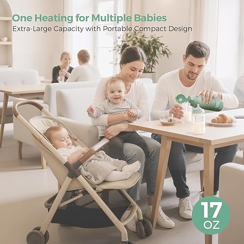 Miniatura 5 de Momcozy Calentador de Leche Portátil para Viajes – Modos de Calentamiento Dual para Leche Materna y Agua, Calentador de Biberones Portátil