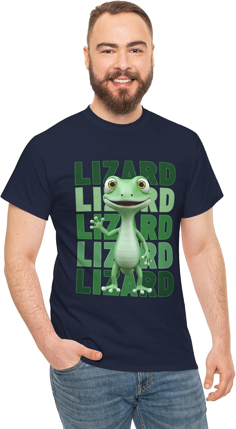 Funny Lizard Lizard Lizard Meme Graphic | Cute Waving Cartoon Gecko for Reptile and Animal Lovers Navy