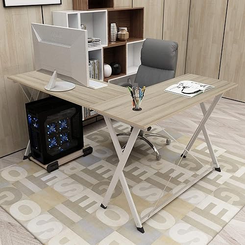 Miniatura 19 de Kaboon Mesa universal, escritorio sólido de una pieza para escritorio de pie sentado, escritorios dobles, escritorio en L, bricolaje, encimera de