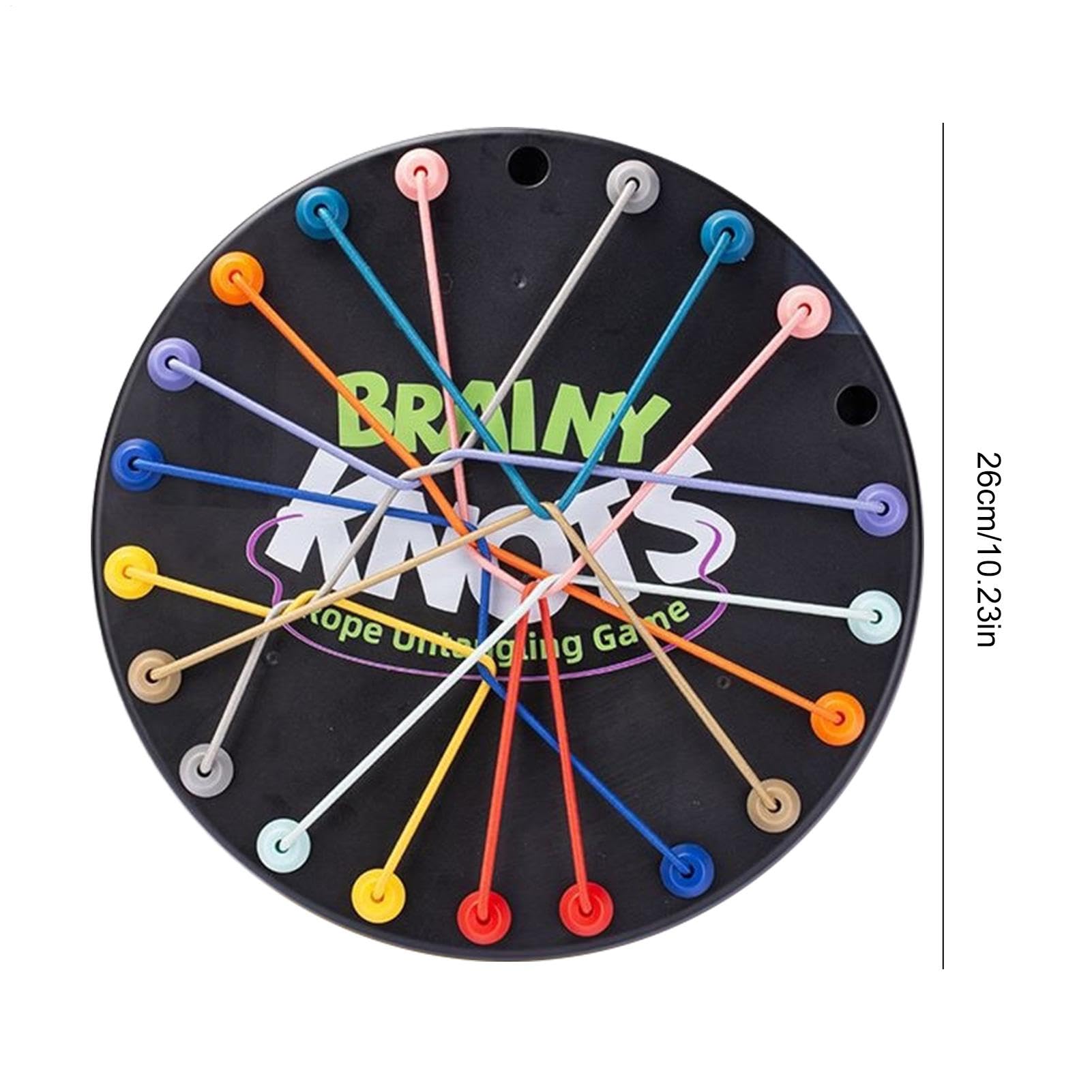 Jeu De Puzzle à Corde Brainy Knots - 10 Cordes Colorées, Plateau Rond, 3 Niveaux De Difficulté, Pour Enfants Et Adultes - 7