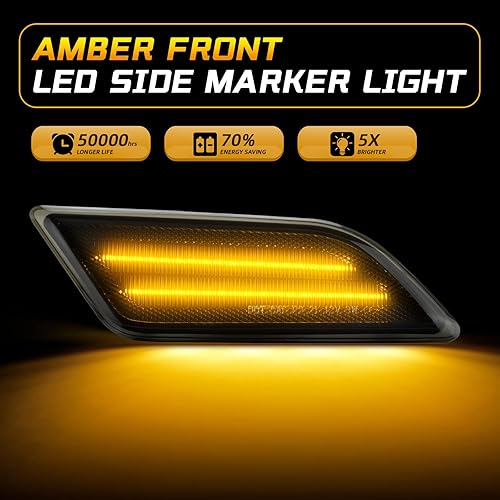 Miniatura 2 de Luz de marcador lateral LED compatible con Mercedes Benz Clase C W204 C250 C300 C350 C63 AMG 2012 2013 2014 delantero ámbar parachoques lámparas