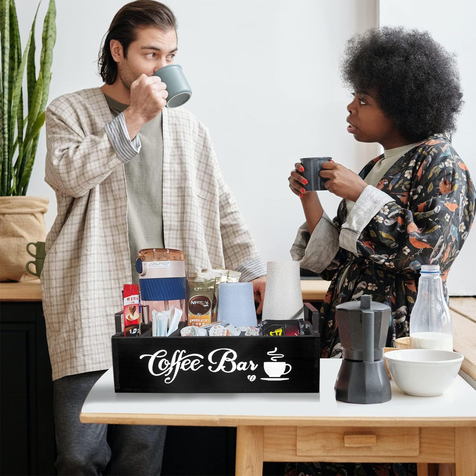 Guilich Koffie-organizer, -opslag, accessoires, ladedozen, theezakjes, opbergdoos, koffiepads, melkbar, servetten, capsules, suikersticks