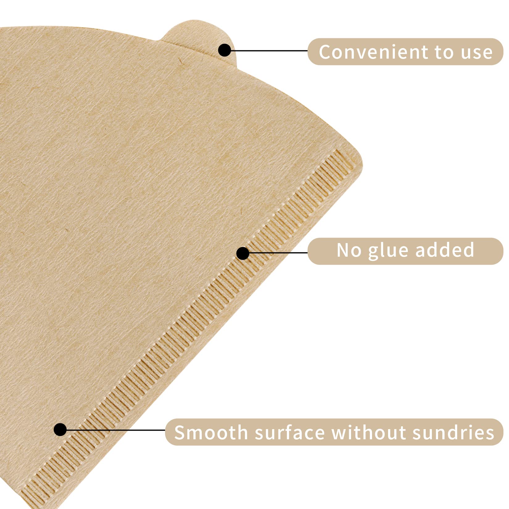 Filtro de café V60, filtro V60, filtro 02, 200 unidades, naturales, sin blanquear, desechables para goteros de café (marrón)