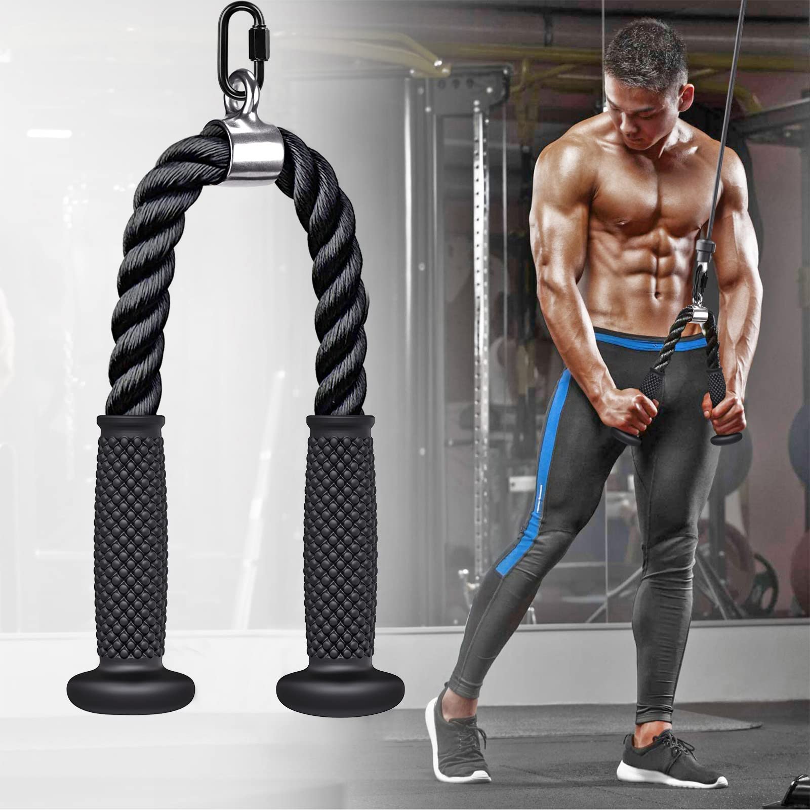 Kipika Attache de Traction pour Triceps - Accessoires pour Machine à câble pour Salle de Sport à la Maison