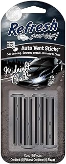 Refresh Your Car! E300908900 Vent Sticks, 4 Per Pack, Midnight Black Scent