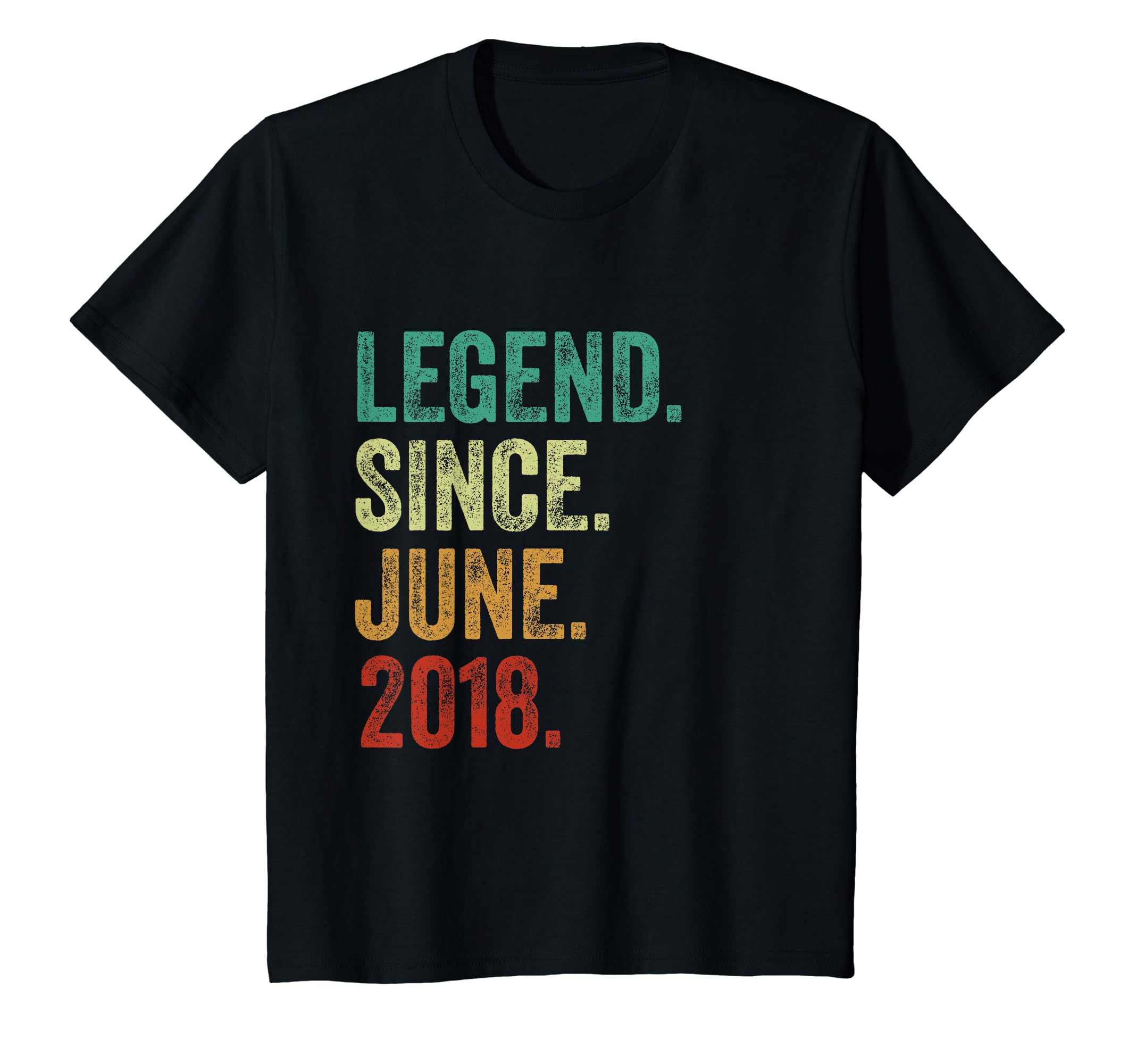 6th Birthday Boy Girl BdayKids 6 Years Old Legend Since June 2018 6th Birthday T-Shirt