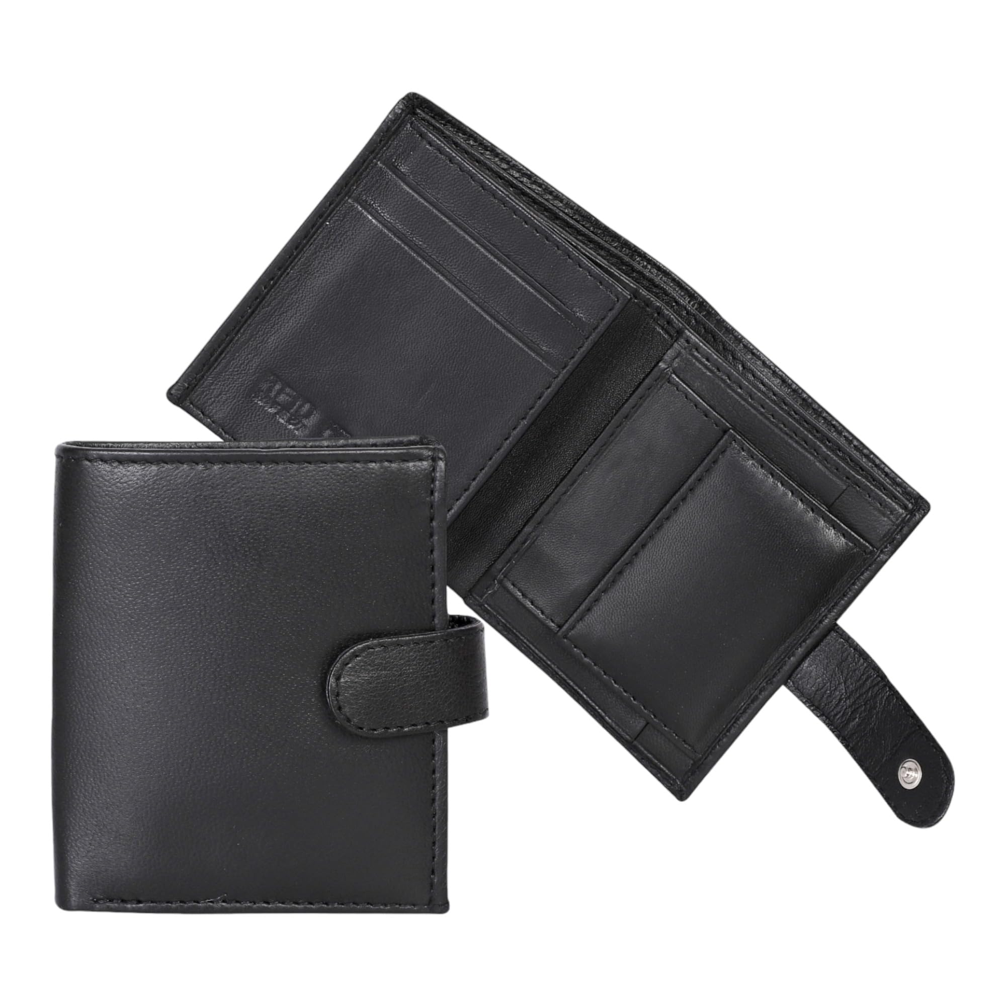 Sponsored Ad – Genuine Leather RFID Blocking Wallet Purse with ID Window Pocket and Coin Pouch Wallets for Men & Women, Secure Minimalist Travel Wallet (Black, 360)