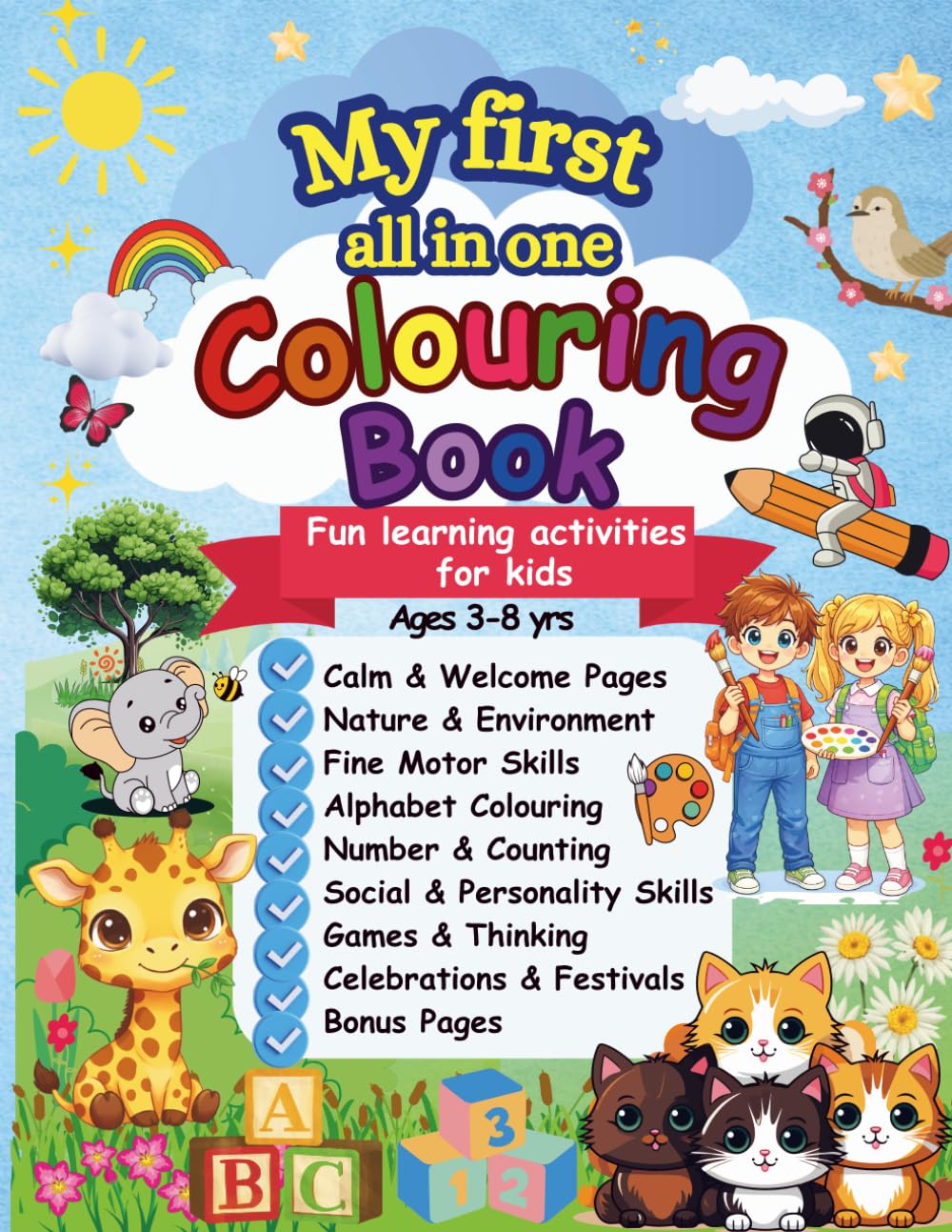 My first all in one Colouring Book: Fun learning activities for kids