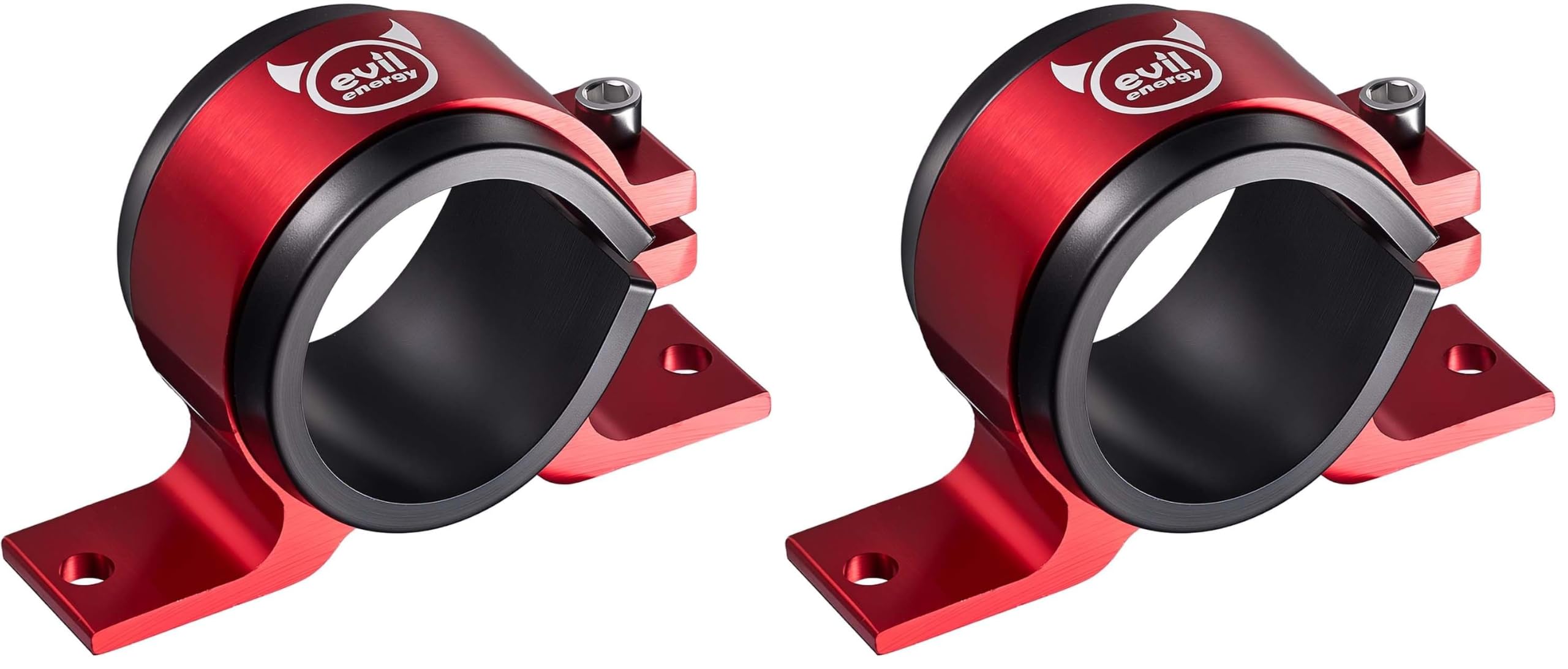 EVIL ENERGY 50mm Fuel Filter Mounting Bracket, Fuel Pump Clamp Holder Red (Pack of 2)